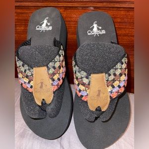 Corkys Callaway Flipflops Wedge Sz.6 New!